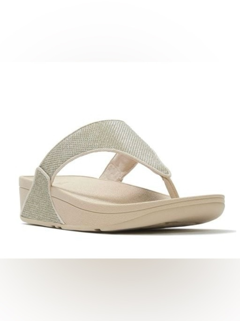 FitFlop Lulu Shimmerglitz
Toe-Post Sandals in Platini Sz 7.